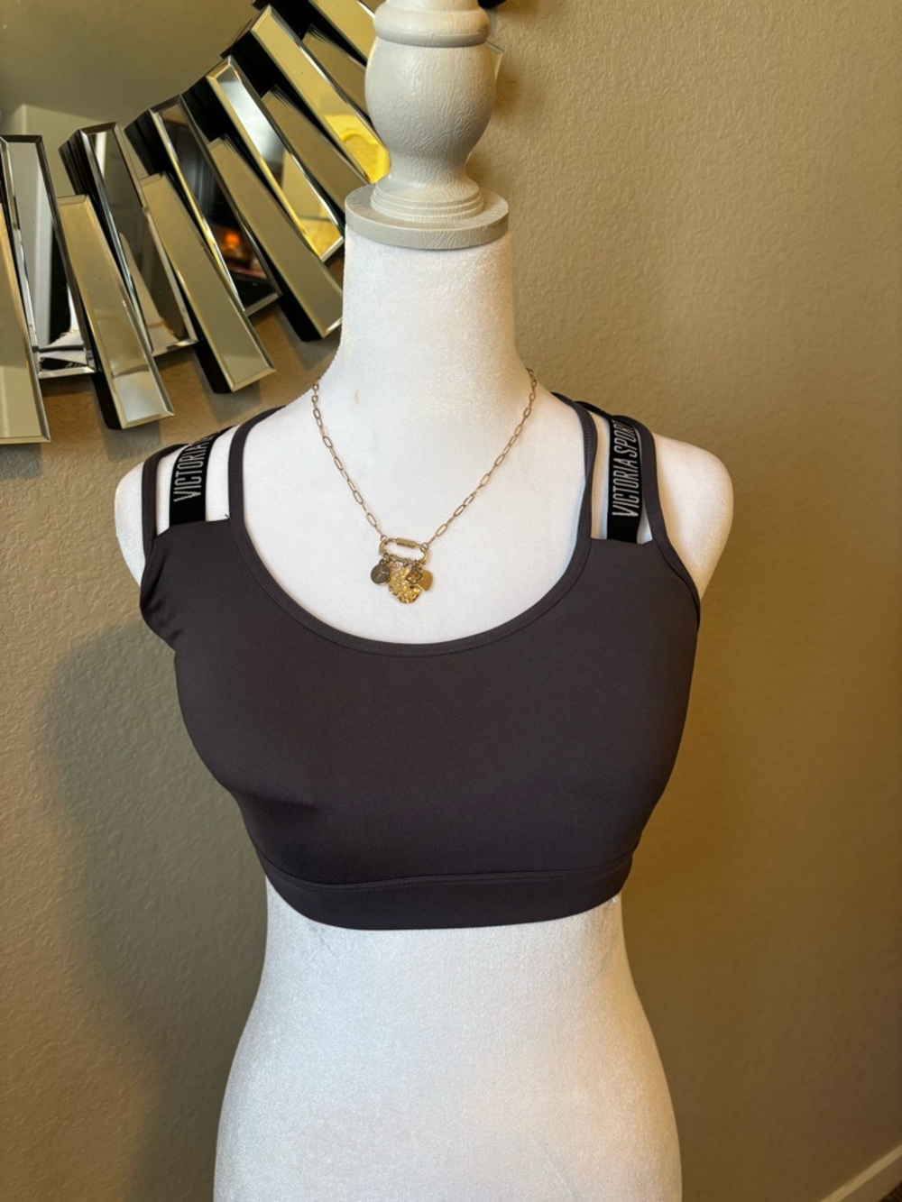 Victoria's Secret Black Sports Bra with Branded Straps